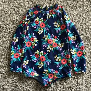 Cat & Jack one piece rash guard swimsuit. Size 5T.
